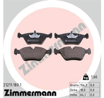 Sada brzdových destiček, kotoučová brzda ZIMMERMANN 21211.180.1