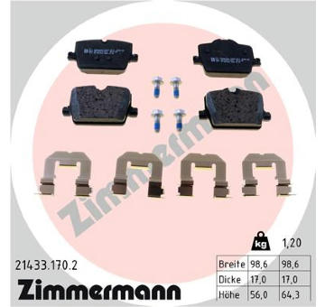 Sada brzdových destiček, kotoučová brzda ZIMMERMANN 21433.170.2