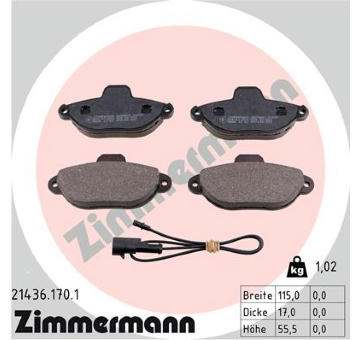 Sada brzdových destiček, kotoučová brzda ZIMMERMANN 21436.170.1