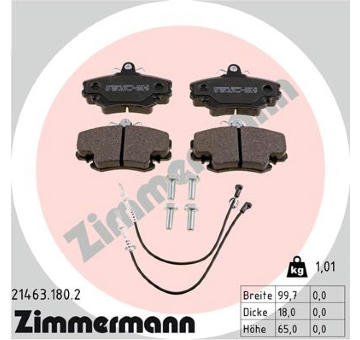 Sada brzdových destiček, kotoučová brzda ZIMMERMANN 21463.180.2