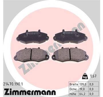 Sada brzdových destiček, kotoučová brzda ZIMMERMANN 21470.190.1