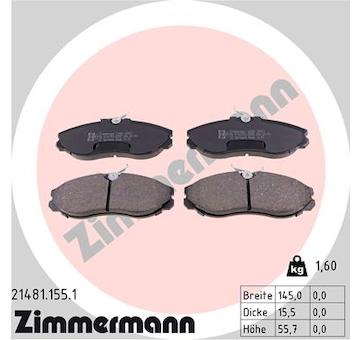 Sada brzdových destiček, kotoučová brzda ZIMMERMANN 21481.155.1