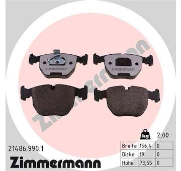 Sada brzdových destiček, kotoučová brzda ZIMMERMANN 21486.990.1