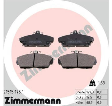 Sada brzdových destiček, kotoučová brzda ZIMMERMANN 21515.175.1