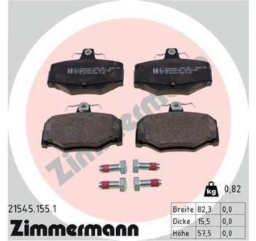 Sada brzdových destiček, kotoučová brzda ZIMMERMANN 21545.155.1