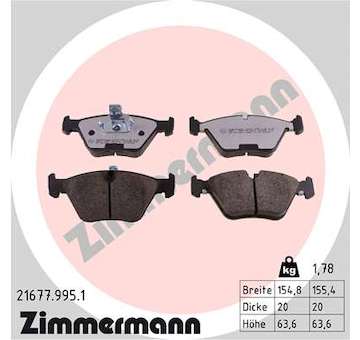 Sada brzdových destiček, kotoučová brzda ZIMMERMANN 21677.995.1