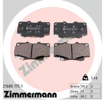 Sada brzdových destiček, kotoučová brzda ZIMMERMANN 21680.175.1