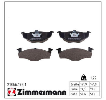 Sada brzdových destiček, kotoučová brzda ZIMMERMANN 21866.195.1