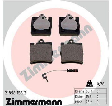 Sada brzdových destiček, kotoučová brzda ZIMMERMANN 21898.155.2