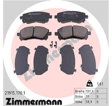 Sada brzdových destiček, kotoučová brzda ZIMMERMANN 21915.170.1