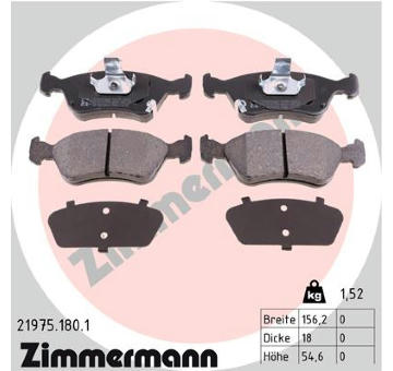 Sada brzdových destiček, kotoučová brzda ZIMMERMANN 21975.180.1