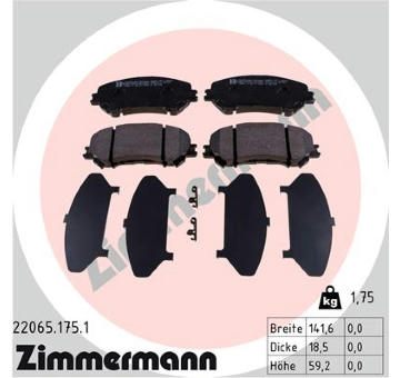 Sada brzdových destiček, kotoučová brzda ZIMMERMANN 22065.175.1