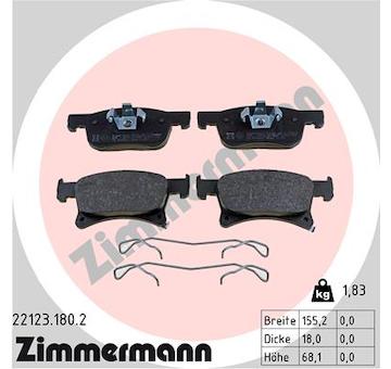 Sada brzdových destiček, kotoučová brzda ZIMMERMANN 22123.180.2