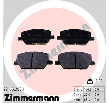 Sada brzdových destiček, kotoučová brzda ZIMMERMANN 22165.200.1