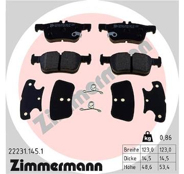 Sada brzdových destiček, kotoučová brzda ZIMMERMANN 22231.145.1