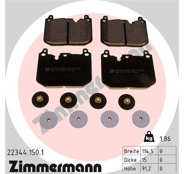 Sada brzdových destiček, kotoučová brzda ZIMMERMANN 22344.150.1