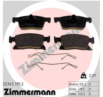 Sada brzdových destiček, kotoučová brzda ZIMMERMANN 22345.195.2