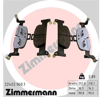 Sada brzdových platničiek kotúčovej brzdy ZIMMERMANN 22402.960.1