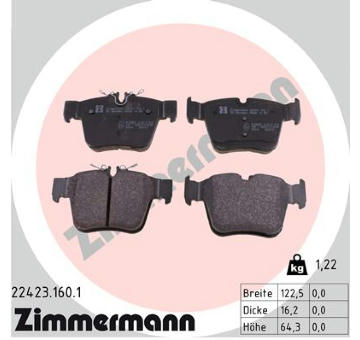 Sada brzdových destiček, kotoučová brzda ZIMMERMANN 22423.160.1