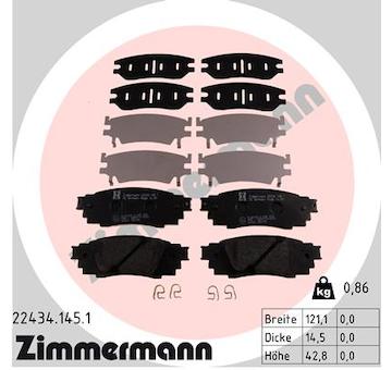 Sada brzdových destiček, kotoučová brzda ZIMMERMANN 22434.145.1