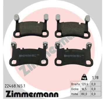 Sada brzdových destiček, kotoučová brzda ZIMMERMANN 22468.165.1