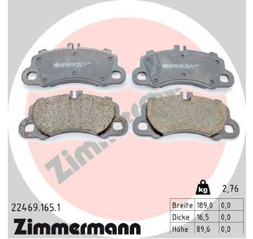 Sada brzdových destiček, kotoučová brzda ZIMMERMANN 22469.165.1