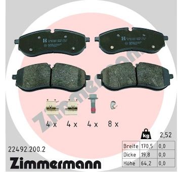 Sada brzdových destiček, kotoučová brzda ZIMMERMANN 22492.200.2