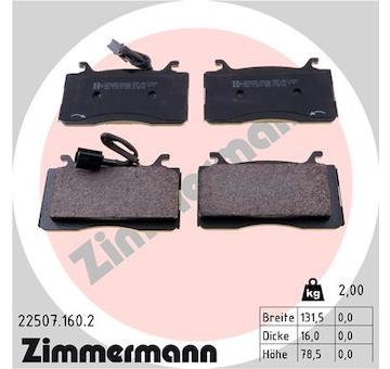 Sada brzdových destiček, kotoučová brzda ZIMMERMANN 22507.160.2