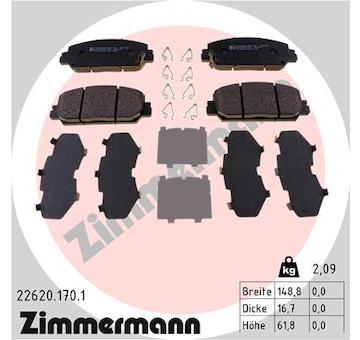 Sada brzdových destiček, kotoučová brzda ZIMMERMANN 22620.170.1