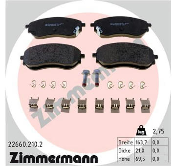 Sada brzdových destiček, kotoučová brzda ZIMMERMANN 22660.210.2