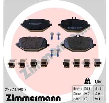 Sada brzdových destiček, kotoučová brzda ZIMMERMANN 22723.190.3