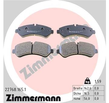 Sada brzdových destiček, kotoučová brzda ZIMMERMANN 22768.165.1