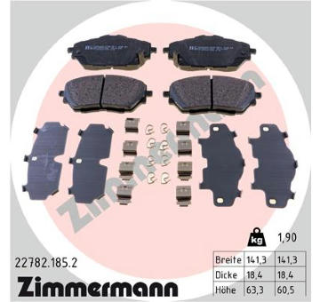 Sada brzdových destiček, kotoučová brzda ZIMMERMANN 22782.185.2