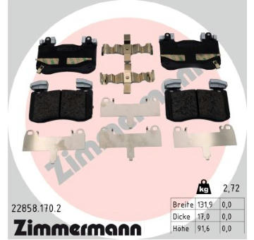 Sada brzdových destiček, kotoučová brzda ZIMMERMANN 22858.170.2