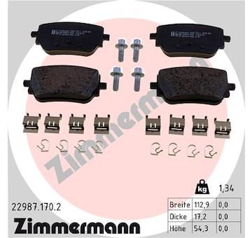 Sada brzdových destiček, kotoučová brzda ZIMMERMANN 22987.170.2