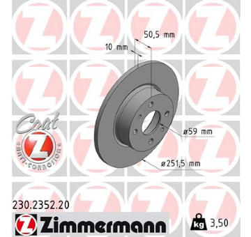 Brzdový kotouč ZIMMERMANN 230.2352.20