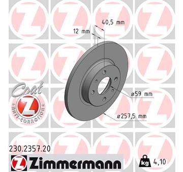 Brzdový kotouč ZIMMERMANN 230.2357.20