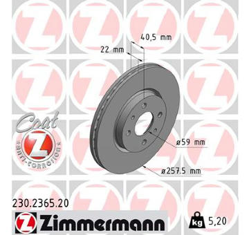 Brzdový kotouč ZIMMERMANN 230.2365.20