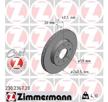 Brzdový kotouč ZIMMERMANN 230.2367.20