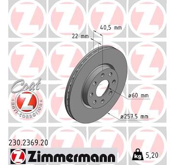 Brzdový kotouč ZIMMERMANN 230.2369.20