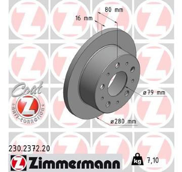 Brzdový kotouč ZIMMERMANN 230.2372.20