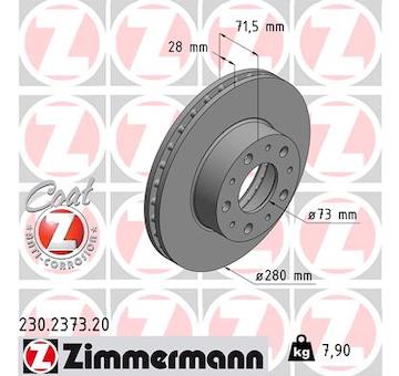 Brzdový kotouč ZIMMERMANN 230.2373.20