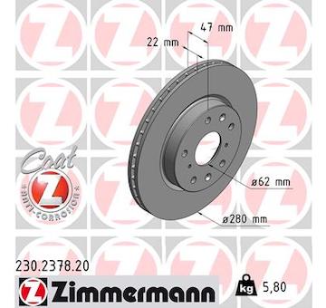 Brzdový kotouč ZIMMERMANN 230.2378.20