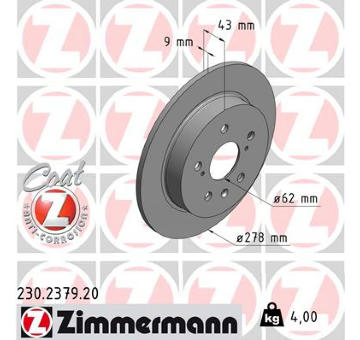 Brzdový kotouč ZIMMERMANN 230.2379.20