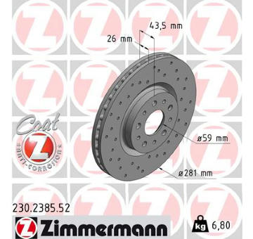 Brzdový kotouč ZIMMERMANN 230.2385.52