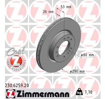 Brzdový kotouč ZIMMERMANN 230.6259.20