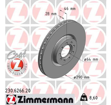 Brzdový kotouč ZIMMERMANN 230.6266.20