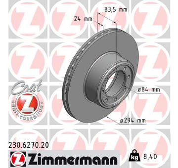 Brzdový kotouč ZIMMERMANN 230.6270.20