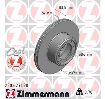 Brzdový kotouč ZIMMERMANN 230.6271.20