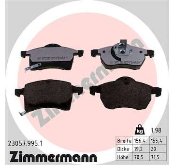 Sada brzdových destiček, kotoučová brzda ZIMMERMANN 23057.995.1